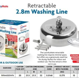 LaundryMate 2.8m Retractable Washing Line