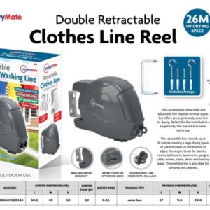 LaundryMate Double Retractable Clothes Line 26m