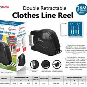 LaundryMate Double Retractable Clothes Line 26m