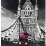 LED Canvas Featuring London Bridge and Bus - Large Size
