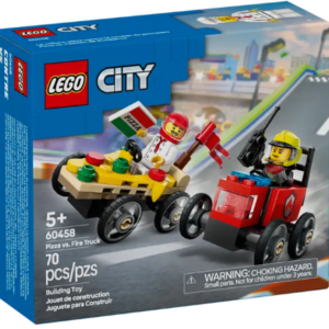 LEGO City Great Vehicles 60458 - Pizza Delivery vs. Fire Truck Race Car Set