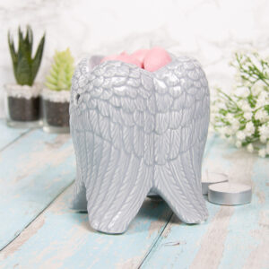 LEONARDO Ceramic Angel Wing Wax Melt/Oil Burner in Grey