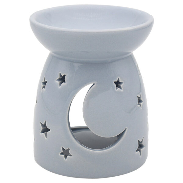 Leonardo Grey Ceramic Moon and Star Wax Melt/Oil Burner