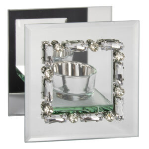 LEONARDO JEWELED TEALIGHT CANDLE HOLDER WITH MIRROR