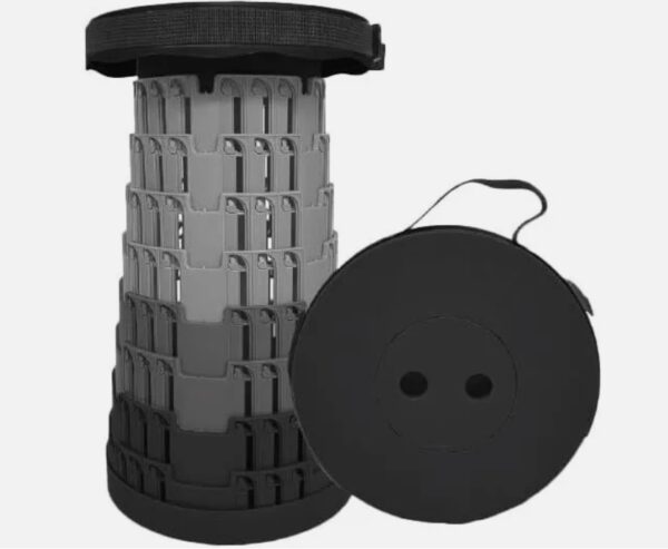 Lesser & Pavey Collapsible Telescopic Stool - Black/Grey