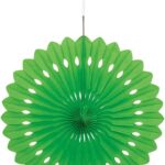 Lime Green Tissue Paper Fan Decoration - Unique Party, 40cm