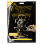Lion Gargoyle Gold Engraving Art