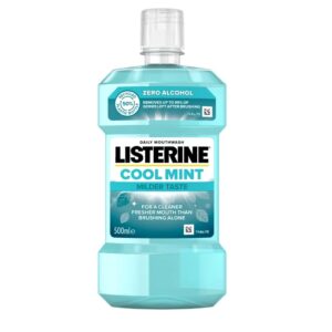 Listerine Zero Alcohol Cool Mint Mouthwash, 500ml