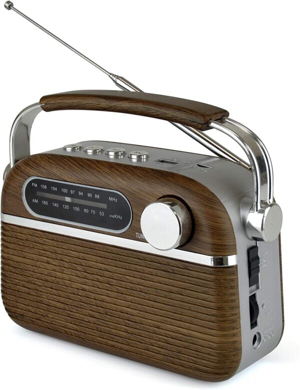 LLOYTRON Retro Rechargeable AM/FM Radio with Bluetooth