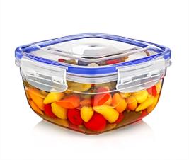 LOCK & FRESH 900ML Clear Square Plastic Food Storage Container