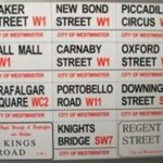 LONDON STREET SIGN COLLECTION - SET OF 12 FRIDGE MAGNETS FEATURING TRAFALGAR SQUARE