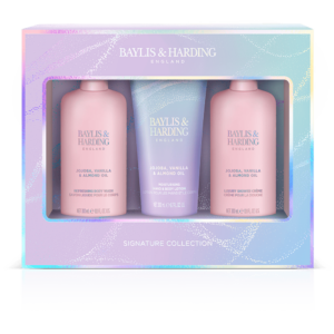 Luxury Bathing Essentials Gift Set with Jojoba, Vanilla & Almond Oil by Baylis & Harding