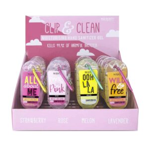 Mad Beauty 30ml Clip & Clean Hand Sanitizers with 69.3% Alcohol - Quotes Edition