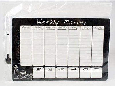 Magnetic Weekly Planner and Memo Board - Reusable, Wipeable Fridge Organizer Calendar