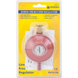 MARKSMAN BUTANE REGULATOR FOR SCREW-ON CYLINDERS UP TO 4.5KG