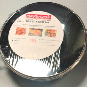 MASTERCOOK 28CM NON-STICK WOK/KADAI WITH GLASS LID