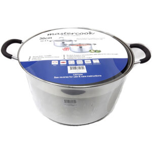 MASTERCOOK 30CM CASSEROLE WITH GLASS LID, 12.5L CAPACITY