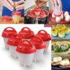 **Material**: Made from food-grade silicone, these egg boil shells are safe for cooking and can withstand high temperatures