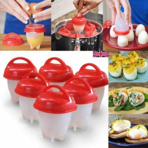 **Material**: Made from food-grade silicone, these egg boil shells are safe for cooking and can withstand high temperatures