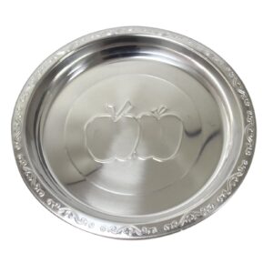 **Material**: Steel, indicating that the platter is likely durable and has a sleek, metallic appearance