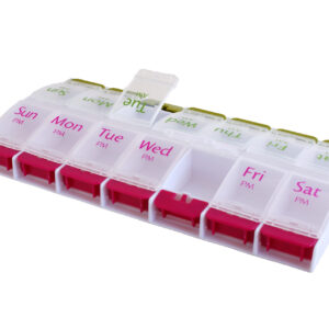 MEDISURE 7-Day AM/PM Push Button Flip-Up Pill Organizer