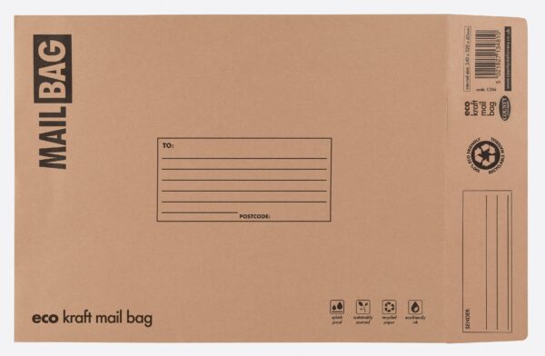 Medium Eco Kraft Mailing Bags - 240mm x 320mm x 60mm