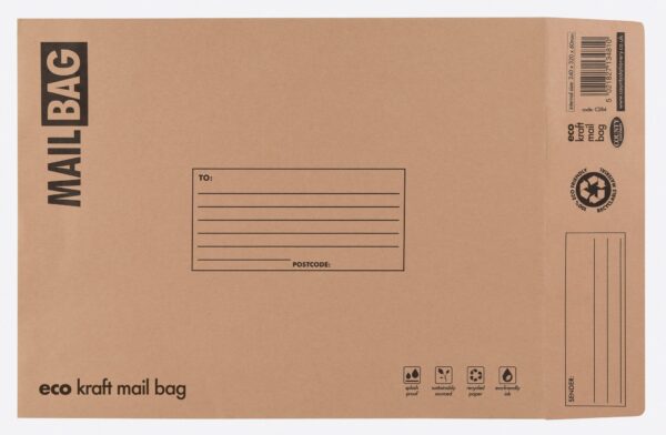 Medium Eco Kraft Mailing Bags - 240mm x 320mm x 60mm