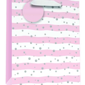 Medium Gift Bag - Pastel Pink with Dots, Size W215 x H265 x D100mm