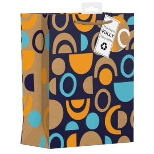 Medium Gift Bag with Block Shapes Design - Size: W215 x H265 x D100mm