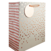 Medium Gift Bag with Rose Gold Dots, Dimensions: 215mm x 265mm x 100mm