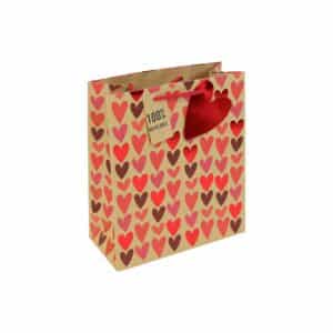 Medium Kraft Heart Valentine's Gift Bag