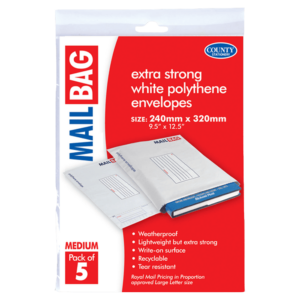 Medium Mail Bag Retail Packs - 240 x 320mm, Set of 5