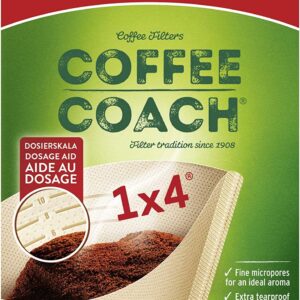 MELITTA COFFEE COACH BROWN PAPER COFFEE FILTER BAGS - SIZE 1X4, PACK OF 40