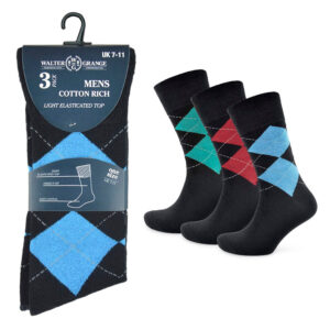 Men's Argyle Soft Top Socks - Pack of 3