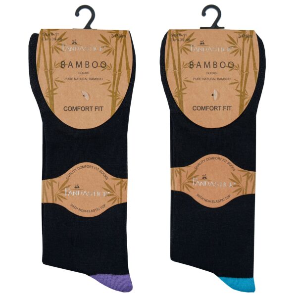 Men's Bamboo Comfort Socks with Non-Elastic Heel and Toe (3 Pairs)