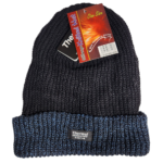 Men's Beanie Hat with Rolled-Up Melange Thermal Lining