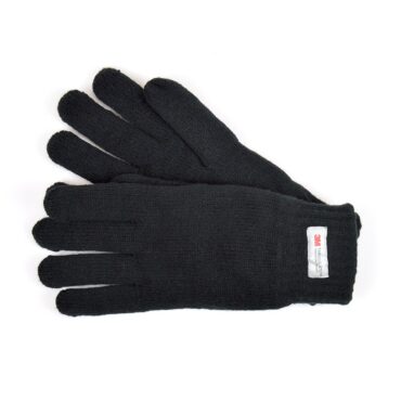 Men's Black Knitted Gloves with Thinsulate, Pack of 12