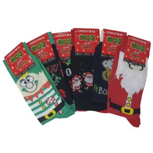 Men's Cotton-Rich Christmas Design Socks - Single Pair