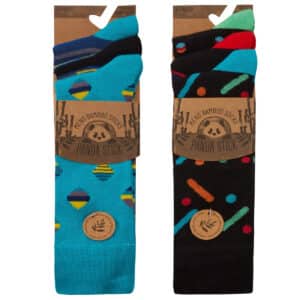 Men's Geo Pattern Socks with Bamboo Design (3 Pairs)