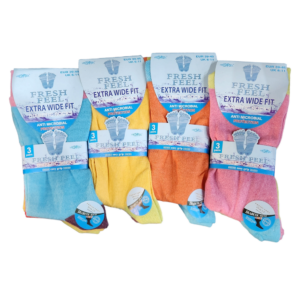 Men's Non-Elastic Wide Top Bright Summer Color Socks (Set of 3 Pairs)