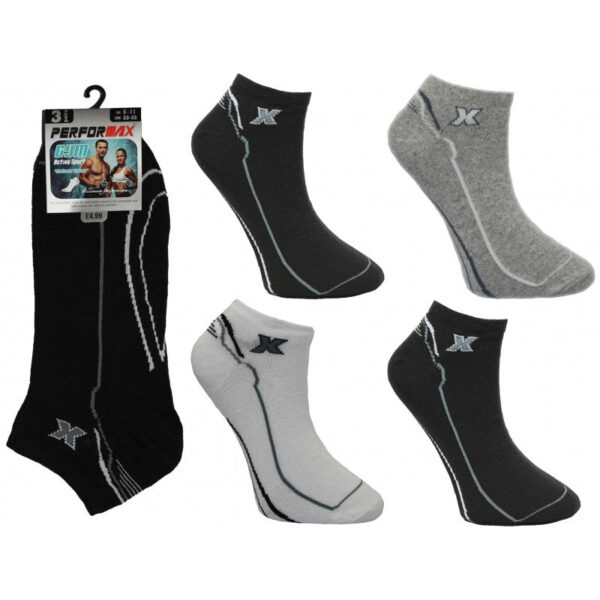 Men's Sporty Design Trainer Socks (Pack of 3)