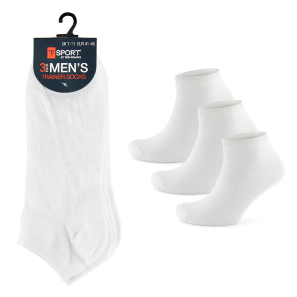 Men's White Athletic Socks (Pack of 3)