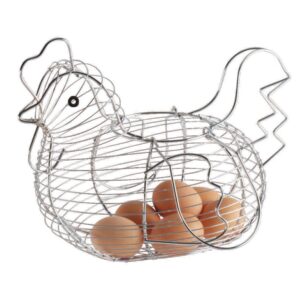 Metal Basket for Eggs with Apollo Hen Design