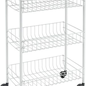 Metaltex Sprinter 3-Tier White Basket Cart 41x61x23cm