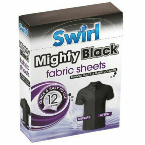 Mighty Black Fabric Swirl - Pack of 12 Sheets