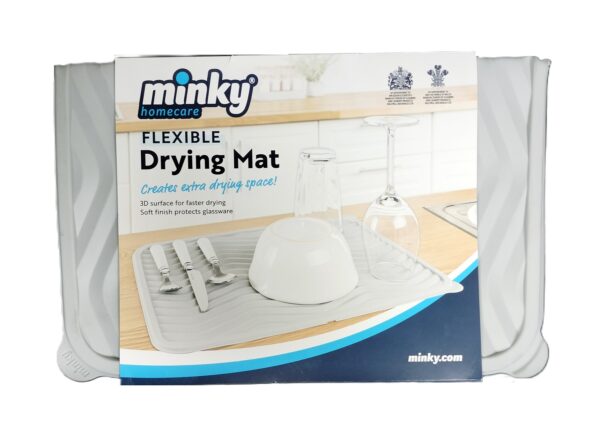 Minky Light Grey Flexible Drying Mat, 41cm x 32cm