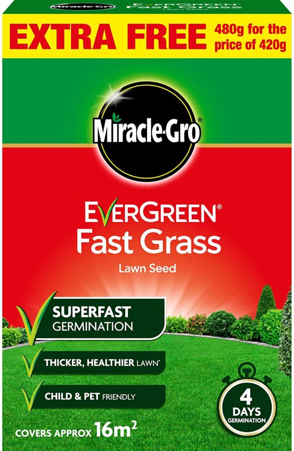 Miracle-Gro Evergreen Quick-Growing Lawn Seed 480g