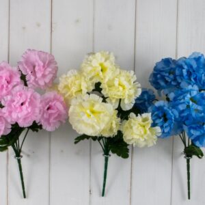 Mixed Color Artificial Carnation Flower Bush