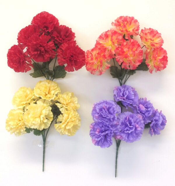 Mixed Color Artificial Carnation Flower Bush