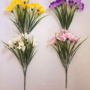 Mixed Color Faux Alstroemeria Flower Bush